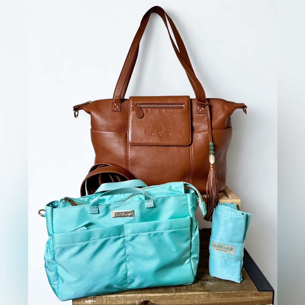 Lily Jade Diaper Bag Bundle Set with Convertible Straps and Organizer Insert